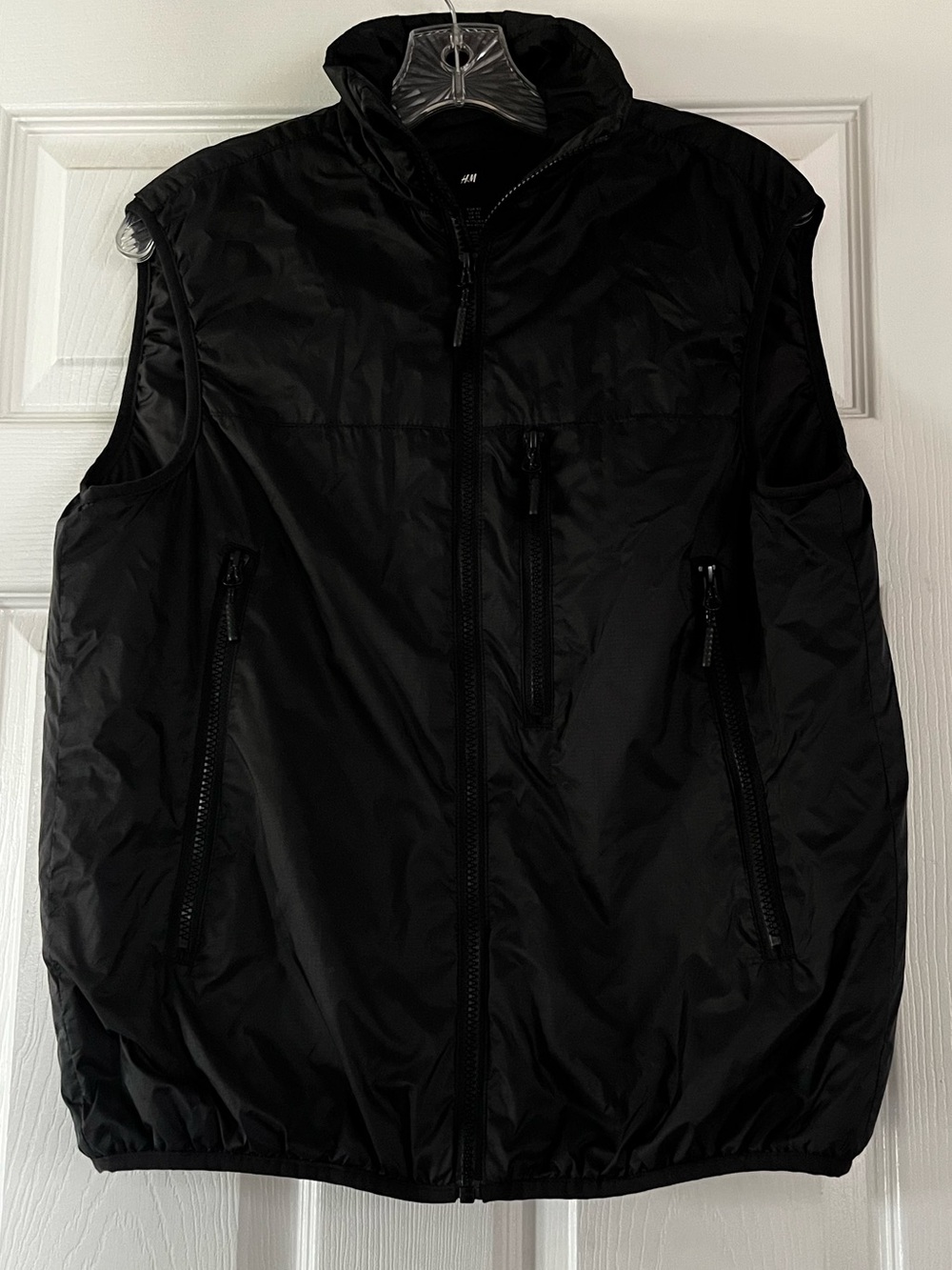 H&M Black Quilted Lightweight Zip-Up Vest Mens size x